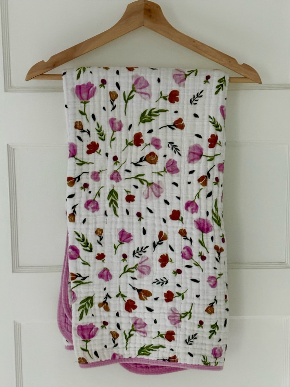 Little Unicorn Cotton Muslin Quilt in the Berry & Bloom print